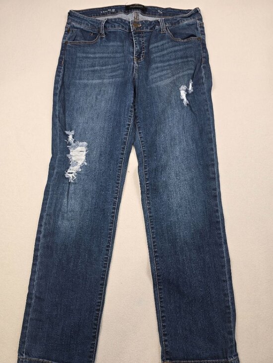 Liverpool Denim - Liverpool Peyton Distressed Slim Boyfriend Jeans Size 12/31 Blue Denim